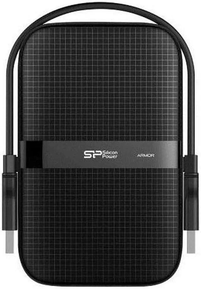 Alt view image 7 of 7 - 2TB Silicon Power Armor A60 Shockproof Portable Hard Drive - USB3.2 - All-Black Edition