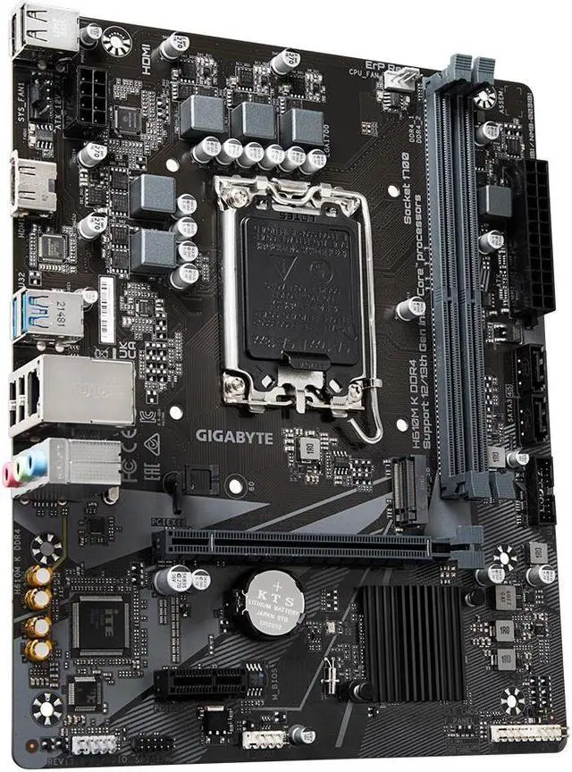 Alt view image 3 of 6 - 1700 Gigabyte H610M K mATX D4
