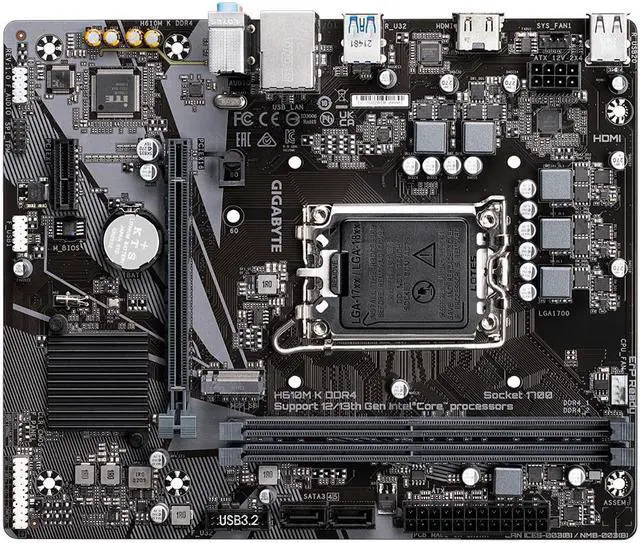 Alt view image 5 of 6 - 1700 Gigabyte H610M K mATX D4