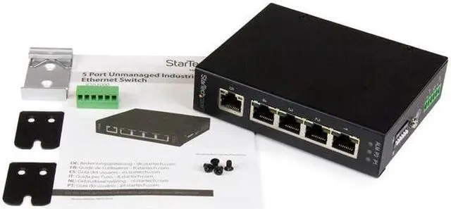 Alt view image 4 of 4 - StarTech.com 5 Port Unmanaged Industrial Gigabit Ethernet Switch - DIN Rail / Wall-Mountable