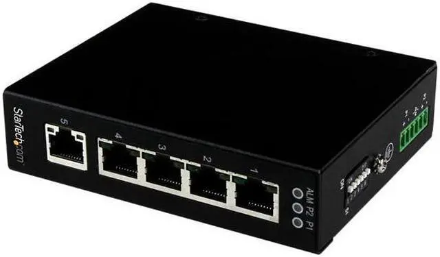 Main image of StarTech.com 5 Port Unmanaged Industrial Gigabit Ethernet Switch - DIN Rail / Wall-Mountable