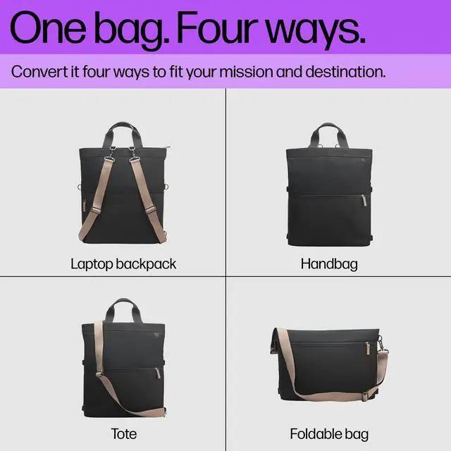 Alt view image 14 of 14 - HP 14-inch Convertible Laptop Backpack Tote