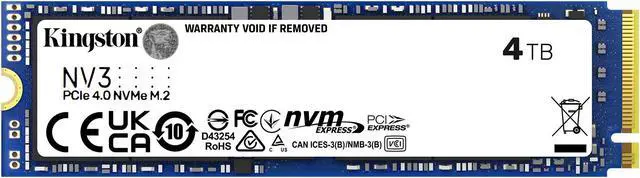Alt view image 9 of 13 - Kingston NV3 M.2 2280 4TB PCIe 4.0 x4 NVMe Internal Solid State Drive (SSD) SNV3S/4000G Up to 6000 MB/s