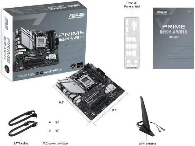 Alt view image 7 of 7 - ASUS Mainboard Prime B650M-A WiFi II - Micro-ATX - Socket AM5 - AMD B650