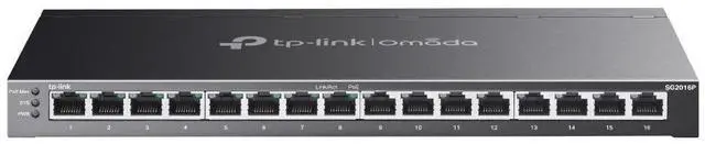 Alt view image 2 of 10 - TP-Link TL-SG2016P | 16 Port Gigabit Smart Managed PoE switch | 8 PoE+ Port @120W | Omada SDN Integrated | PoE Recovery | IPv6 | Static Routing | L2/L3/L4 QoS