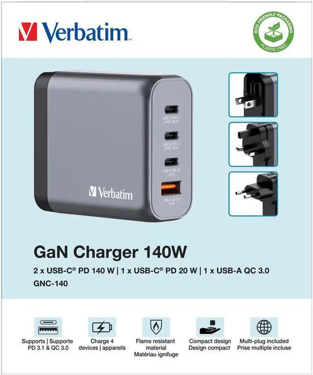 Alt view image 7 of 16 - GNC-140 GaN Charger 140W with
