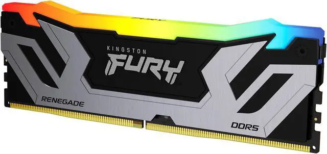 Alt view image 4 of 11 - Kingston FURY Renegade RAM Module - 24 GB - RGB - DDR5-8400/PC5-67200 DDR5 SDRAM - 8400 MHz Single-rank Memory - CL40 - 1.45 V - On-die ECC - Unbuffered - 288-pin - DIMM - Lifetime Warranty