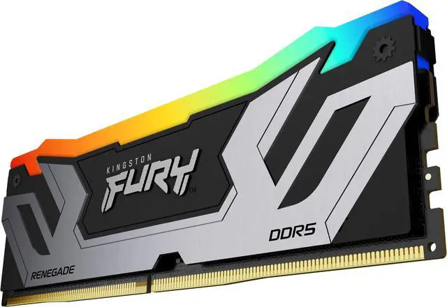 Alt view image 7 of 11 - Kingston FURY Renegade RAM Module - 24 GB - RGB - DDR5-8400/PC5-67200 DDR5 SDRAM - 8400 MHz Single-rank Memory - CL40 - 1.45 V - On-die ECC - Unbuffered - 288-pin - DIMM - Lifetime Warranty