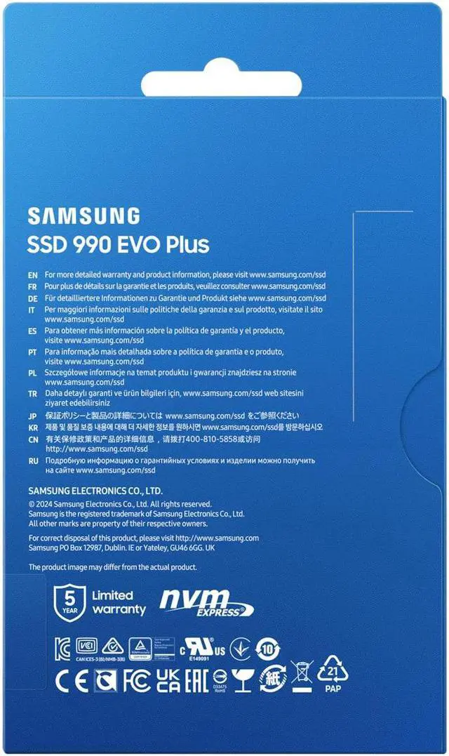 Alt view image 6 of 8 - Samsung SSD 990 EVO Plus MZ-V9S1T0 - 1 TB - M.2 2280 - PCIe 5.0 x2 NVMe