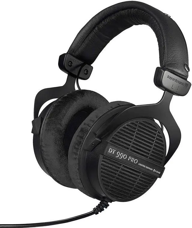 Alt view image 4 of 4 - beyerdynamic dt 990 pro overear studio monitor headphones  openback stereo construction, wired 80 ohm, black limited edition