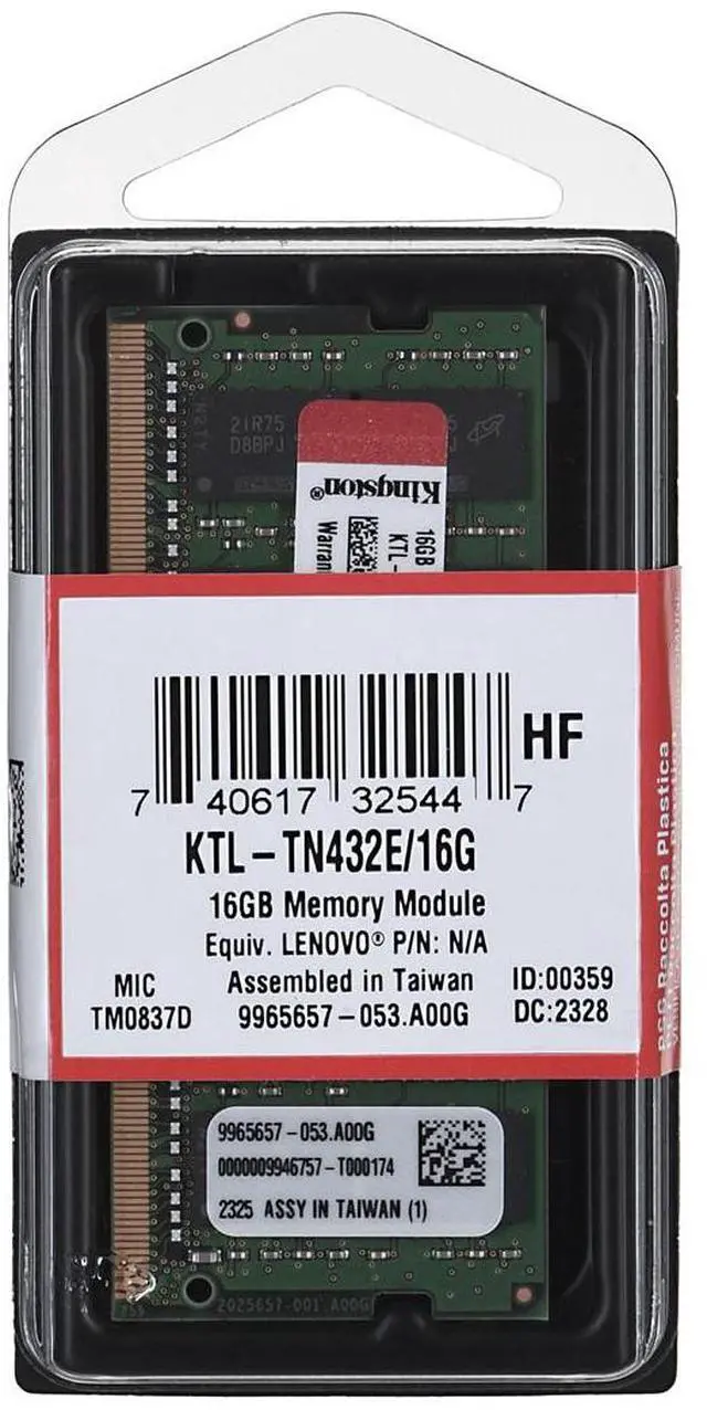 Alt view image 7 of 7 - Kingston 16GB ECC Unbuffered DDR4 3200 (PC4 25600) Server Memory Model KTL-TN432E/16G