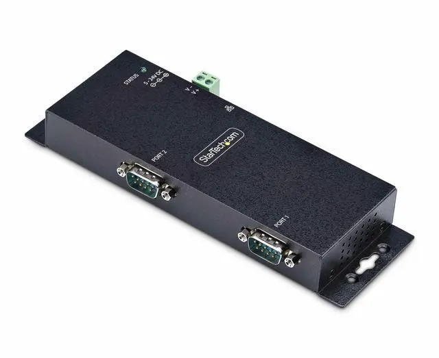 Main image of StarTech.com 2-Port Serial to Ethernet Adapter - IP Serial Device Server For Remote RS232 Devices - Wall/DIN Rail Mount - LAN To DB9 Converter   I23-SERIAL-ETHERNET