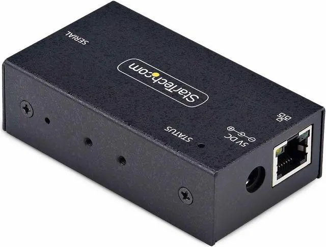 Alt view image 2 of 7 - StarTech 1-Port Serial to Ethernet Adapter -  IP Serial Device Server For Remote RS232 Devices - Wall/DIN Rail Mount - LAN To DB9 Converter  I13-SERIAL-ETHERNET