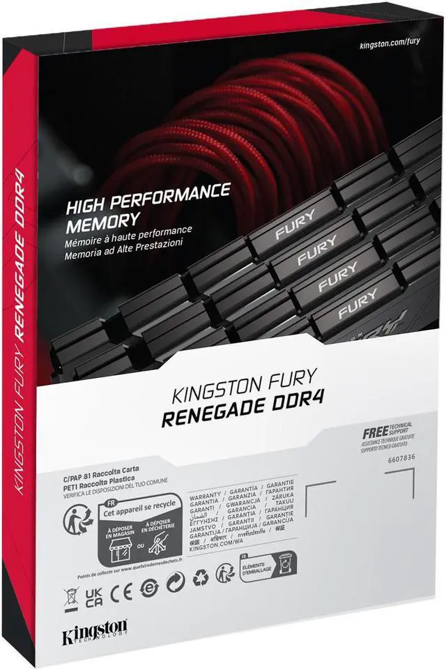 Alt view image 10 of 10 - Kingston Fury Renegade 16GB (8GB x2) 3600 3600MT/s DDR4 CL16 DIMM (Kit of 2) Desktop Gaming Memory KF436C16RB2K2/16