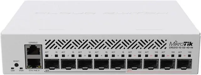 Alt view image 2 of 2 - mikrotik crs310-1g-5s-4s+in 5 x sfp ports 4 x sfp+ ports and 1 x gigabit ethernet port