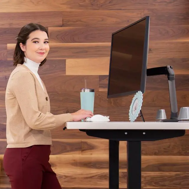 Alt view image 9 of 11 - Ergotron MXV Desk Monitor Arm Matte Black