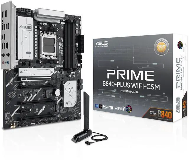Alt view image 3 of 7 - ASUS PRIME B840-PLUS WIFI - Motherboard - ATX - Socket AM5 - AMD B840 Chipset - USB-C 3.2 Gen 1, USB 3.2 Gen 1 - 2.5 Gig