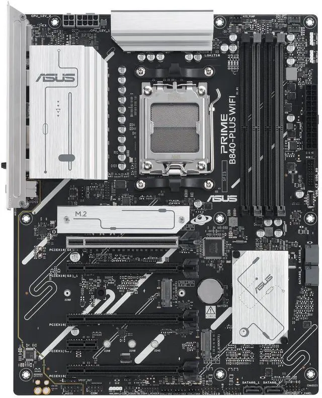Main image of ASUS PRIME B840-PLUS WIFI - Motherboard - ATX - Socket AM5 - AMD B840 Chipset - USB-C 3.2 Gen 1, USB 3.2 Gen 1 - 2.5 Gig