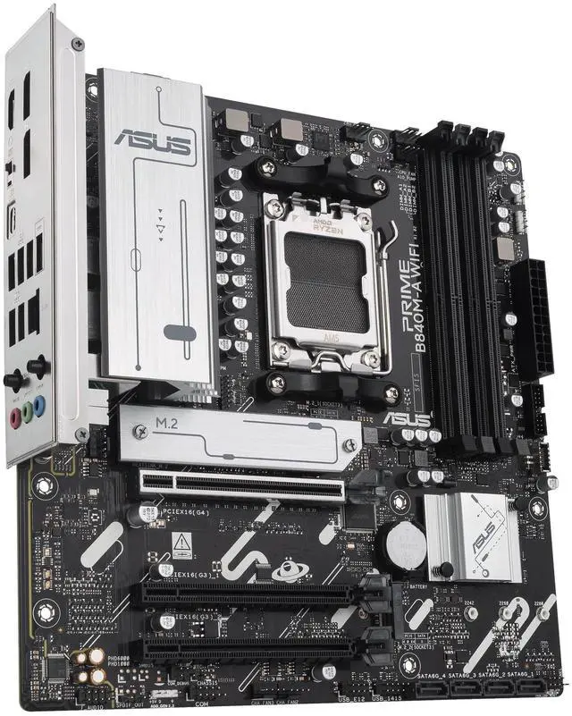 Alt view image 3 of 7 - ASUS PRIME B840M-A WIFI - Motherboard - micro ATX - Socket AM5 - AMD B840 Chipset - USB-C 3.2 Gen 1, USB 3.2 Gen 1 - 2.5