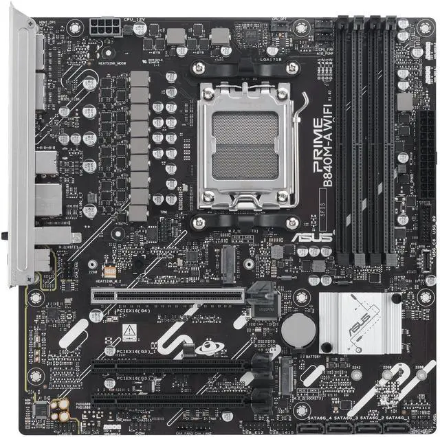 Alt view image 6 of 7 - ASUS PRIME B840M-A WIFI - Motherboard - micro ATX - Socket AM5 - AMD B840 Chipset - USB-C 3.2 Gen 1, USB 3.2 Gen 1 - 2.5