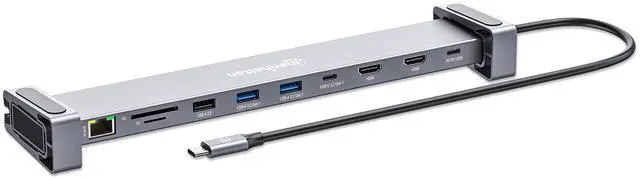 Alt view image 9 of 14 - Manhattan USB-C PD 10-in-1 Dual-HDMI Monitor Docking Station / Multiport Hub - for Notebook/Monitor/Smartphone/Tablet - Charging Capability - Memory Card Reader - SD, microSD - USB 3.2 (Gen 1) Type C