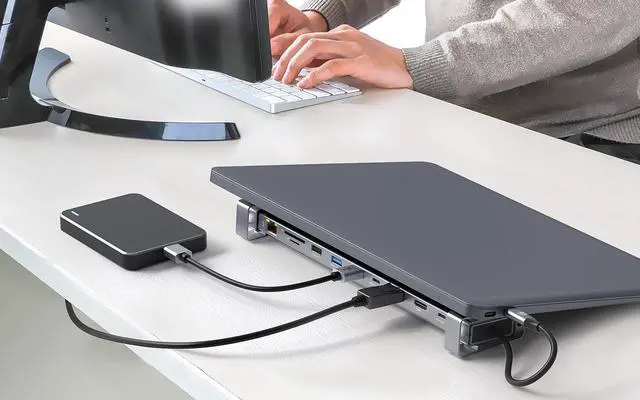 Alt view image 14 of 14 - Manhattan USB-C PD 10-in-1 Dual-HDMI Monitor Docking Station / Multiport Hub - for Notebook/Monitor/Smartphone/Tablet - Charging Capability - Memory Card Reader - SD, microSD - USB 3.2 (Gen 1) Type C