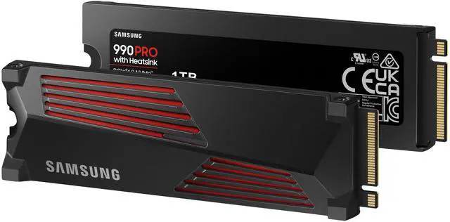 Alt view image 7 of 9 - SAMSUNG 990 PRO w/ Heatsink Gaming Package M.2 2280 1TB PCI-Express Gen 4.0 x4, NVMe 2.0 V7 V-NAND 3bit MLC Internal Solid State Drive (SSD) MZ-V9P1T0GW