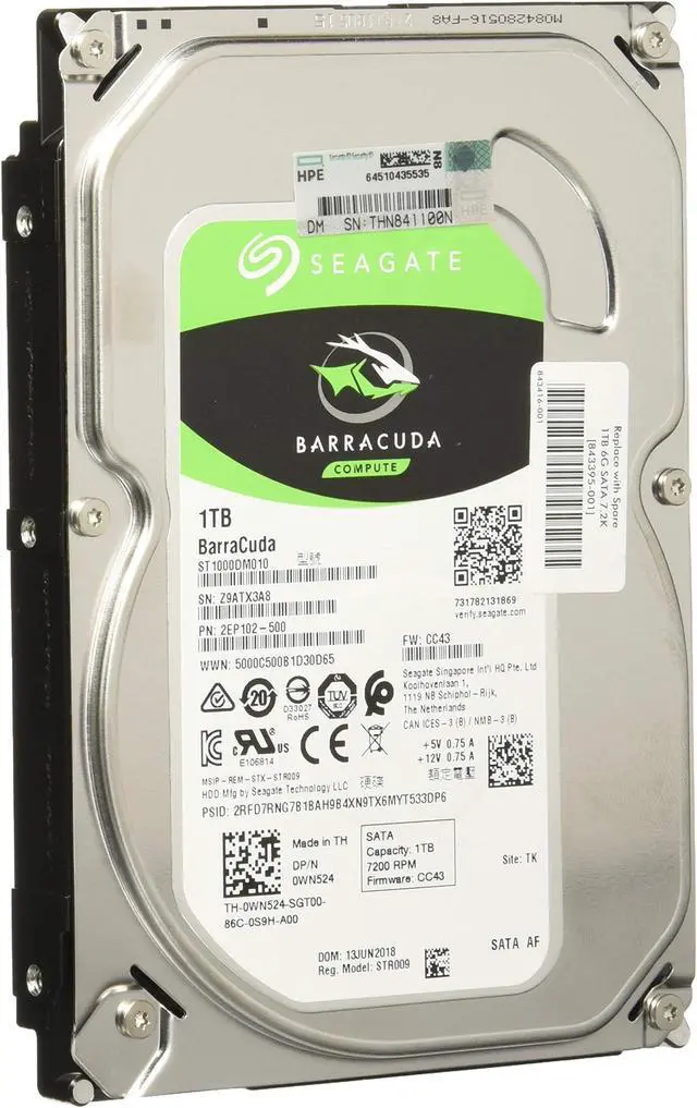 Alt view image 8 of 13 - HPE ISS BTO 843266-B21 1TB 6G SATA 7.2K 3.5in NHP ETY