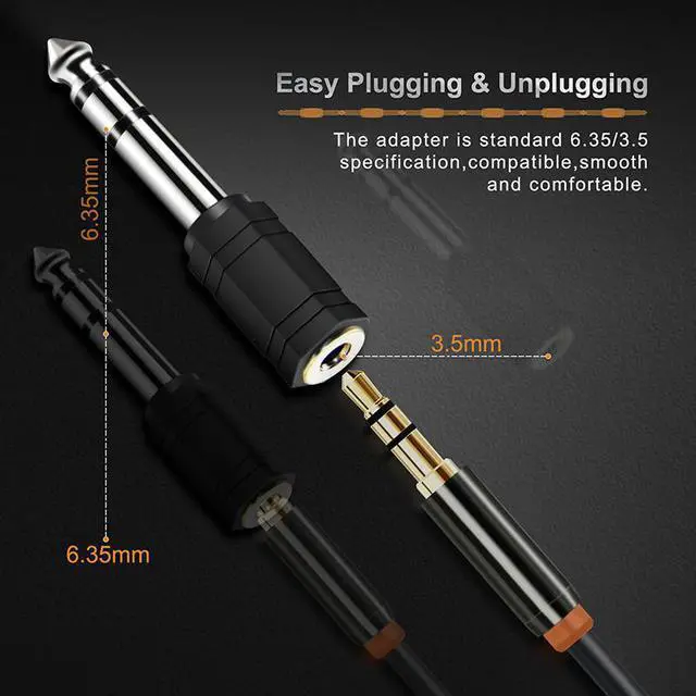 Alt view image 5 of 7 - Cabletime Nickle Plated Stereo 3.5mm Female to 6.35mm Male 3pcs TRS Jack Audio Adapter Audio Microphone Plug Connector (1pcs)