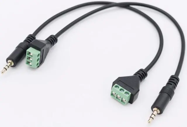 Alt view image 3 of 6 - 3.5mm 1/8" Stereo TRS Male Plug 3 Pole To 3 Pin AV Screw Video Shield Balun Terminal Connector Solderless Block Adapter Cable (1pcs)