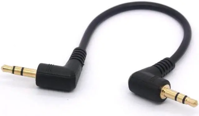 Main image of LBSC Short 3.5mm Right Angle Cable, Gold Plated 90 Degree 3.5 Male to Male Audio Stereo Jack Plug Car Aux 3 Pole TRS (1pcs)