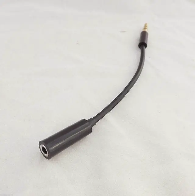 Alt view image 3 of 6 - 1pc 3.5mm 1/8" TRS Stereo Male Plug To Female Jack M/F Adapter Short Audio Cable 14cm
