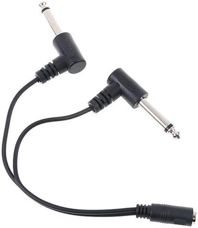 Alt view image 3 of 6 - 3.5mm Mini 1/8 inch TRS Stereo Female Jack to Dual 1/4 6.35mm Male Plug Mono TS Right Angle Audio Adapter Y Splitter Cable 20cm (1pcs)
