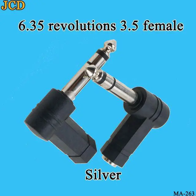 Alt view image 3 of 6 - JCD 90 Degrees 3.5 to 6.35/6.5mm Mono Jack Stereo Speaker Audio Adapter Plug 3.5mm TRS Connector Converter AUX Headphone Cable (1pcs)