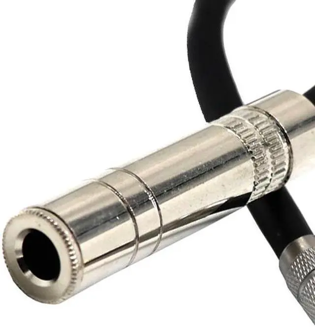 Alt view image 4 of 5 - 6.35 Female Mono to 3.5 Male Plug Jack Stereo Hifi Mic Audio Extension Cable Short 90 Degree Angled Audio Line cable (1pcs)