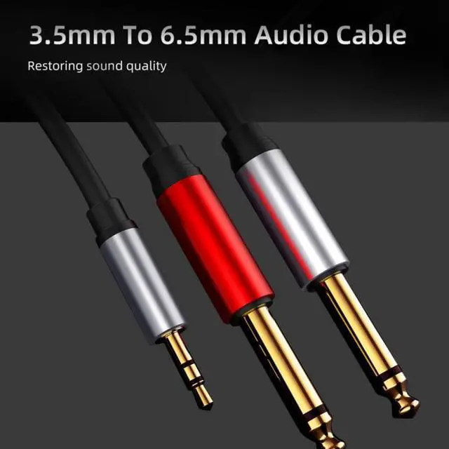 Alt view image 2 of 6 - Newest 3.5mm 1/8 TRS To Dual 6.35mm 1/4 TS Mono Stereo Y Cable Splitter Cord Compatible For IPhone IPod Computer Sound Cards (1pcs)