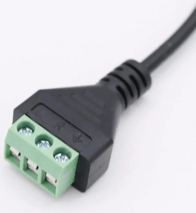 Alt view image 6 of 6 - 3.5mm 1/8" Stereo TRS Male Plug 3 Pole To 3 Pin AV Screw Video Shield Balun Terminal Connector Solderless Block Adapter Cable (1pcs)