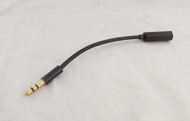 Alt view image 2 of 6 - 1pc 3.5mm 1/8" TRS Stereo Male Plug To Female Jack M/F Adapter Short Audio Cable 14cm
