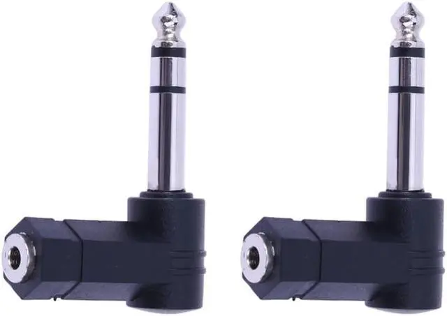 Alt view image 5 of 6 - 90 Degrees 3.5 to 6.35/6.5mm 1/4" Mono Jack Stereo Speaker Audio Adapter Plug 3.5mm TRS Connector Converter AUX Headphone Cable (1pcs)