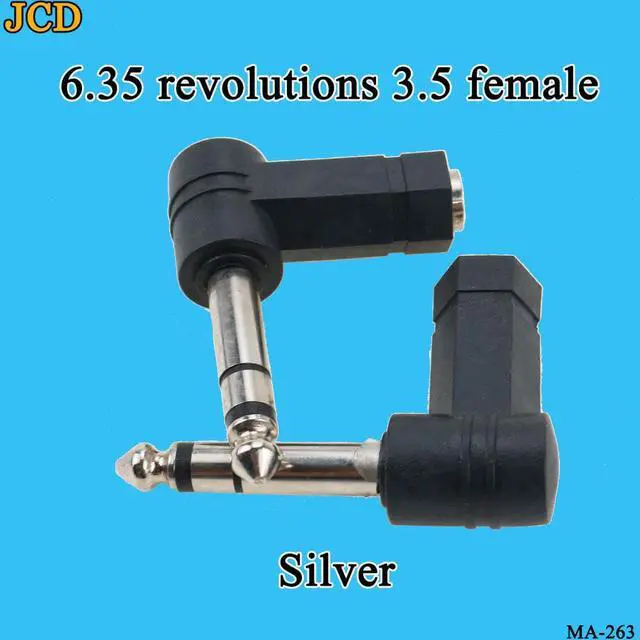 Alt view image 2 of 6 - JCD 90 Degrees 3.5 to 6.35/6.5mm Mono Jack Stereo Speaker Audio Adapter Plug 3.5mm TRS Connector Converter AUX Headphone Cable (1pcs)