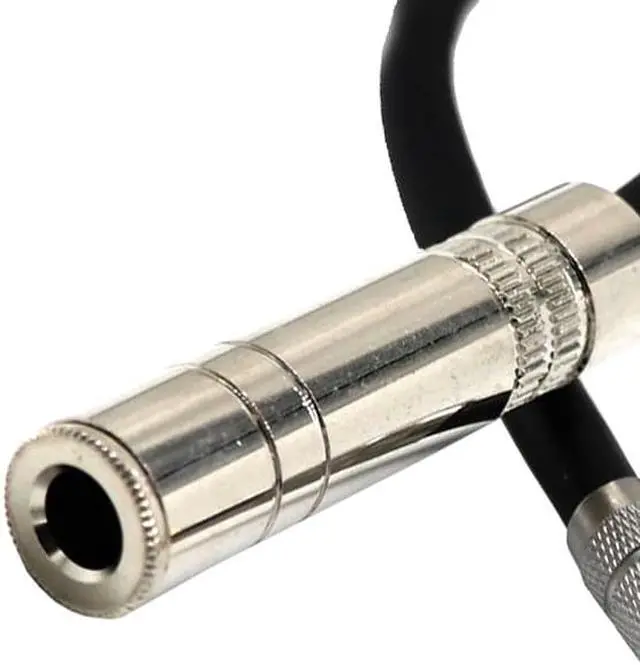 Alt view image 4 of 6 - 6.35 Female Stereo to 3.5 Male Plug Jack Stereo Hifi Mic Audio Extension Cable Short 90 Degree Angled Audio Line cable (1pcs)
