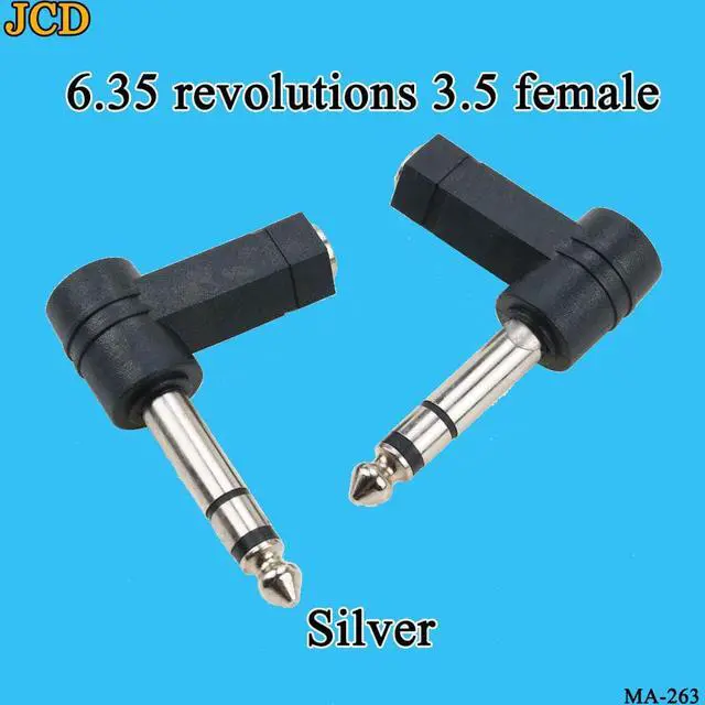 Alt view image 5 of 6 - JCD 90 Degrees 3.5 to 6.35/6.5mm Mono Jack Stereo Speaker Audio Adapter Plug 3.5mm TRS Connector Converter AUX Headphone Cable (1pcs)