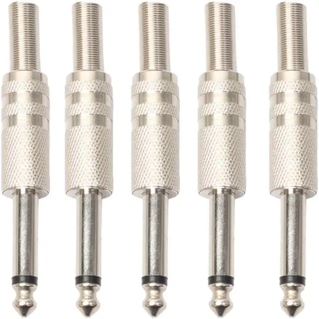 Alt view image 3 of 6 - 5 Pieces Monaural Microphone Electric Guitar 1/4inch TRS Adapters Silver