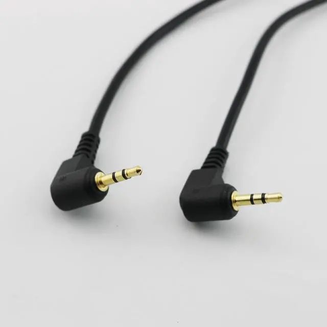 Alt view image 4 of 6 - 10pcs Gold Plated 2.5mm Male 3 Pole Right Angle to 2.5mm Right Angle Male TRS Stereo Adapter Aux Audio Cable 35cm