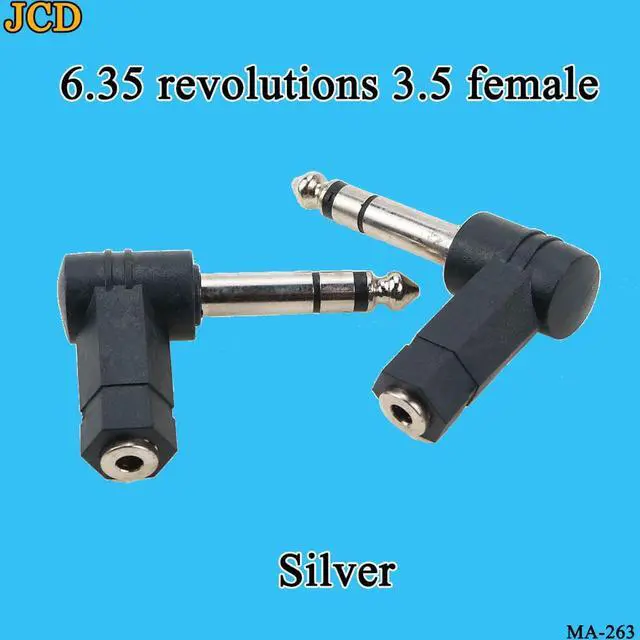 Alt view image 4 of 6 - JCD 90 Degrees 3.5 to 6.35/6.5mm Mono Jack Stereo Speaker Audio Adapter Plug 3.5mm TRS Connector Converter AUX Headphone Cable (1pcs)