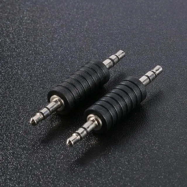 Alt view image 2 of 6 - 2pcs 3.5mm Stereo Male to Male Jack Audio Plug Connector Coupler Adapter Joiner Converter