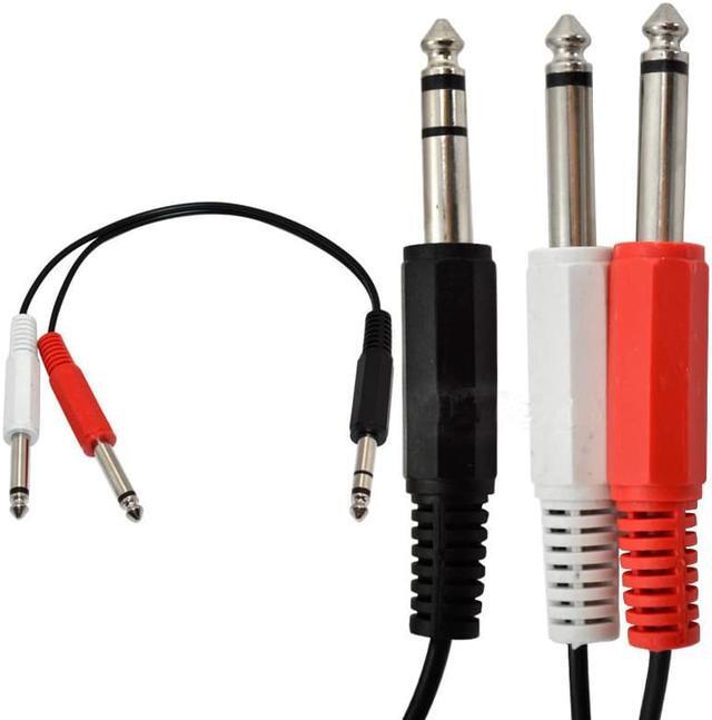 Alt view image 4 of 4 - 6.35 mm to 2 x 6.35 mm, Gold Plated6.35mm 1/4" TRS Male to Dual 6.35mm 1/4" TS Male Mono Insert Cable Stereo Audio Adapter (1pcs)