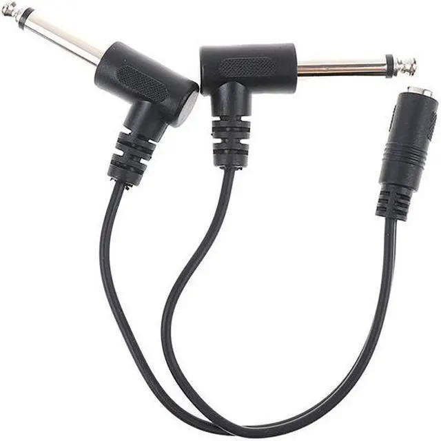 Alt view image 4 of 6 - 3.5mm Mini 1/8 inch TRS Stereo Female Jack to Dual 1/4 6.35mm Male Plug Mono TS Right Angle Audio Adapter Y Splitter Cable 20cm (1pcs)