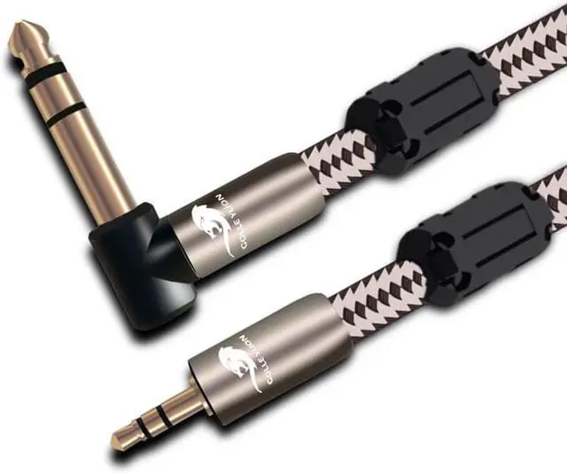 Main image of Hifi Audio Cable Mini jack 3.5 to Angled 6.35mm 1/4" Stereo Earphone PC MP3 6.3 TRS Jack Cable (1pcs)