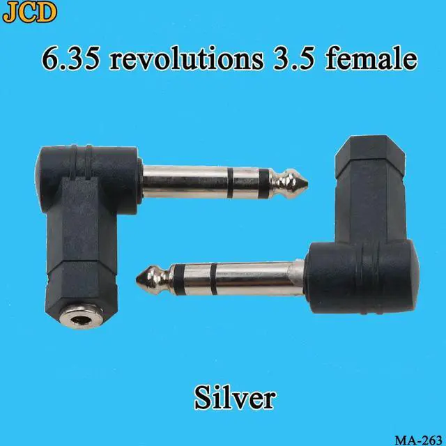Main image of JCD 90 Degrees 3.5 to 6.35/6.5mm Mono Jack Stereo Speaker Audio Adapter Plug 3.5mm TRS Connector Converter AUX Headphone Cable (1pcs)